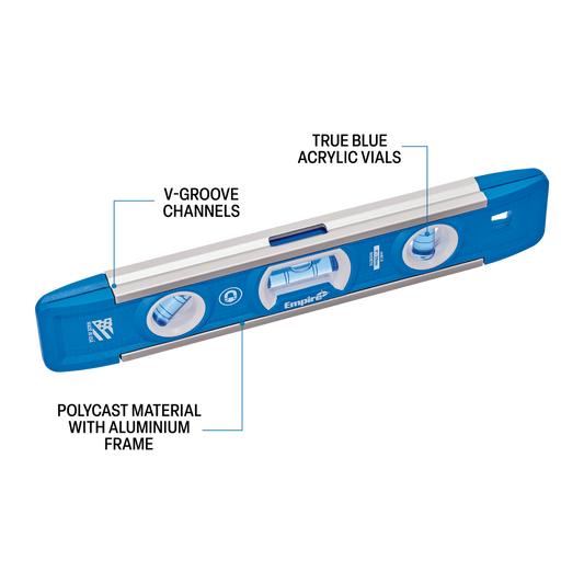 Empire 225mm Magnetic Torpedo Level - True Blue® Vials - Blue – view 2 - Auzzistore