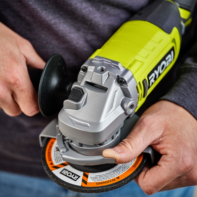 Ryobi 18V ONE+ Angle Grinder Kit - 115mm - 4.0Ah Battery - Cutting & Grinding