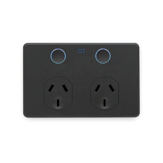 Deta Matte Black Grid Connect Smart Double Touch Power Point - Auzzistore