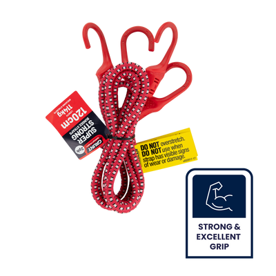 Grunt 1.2m Tie Down Octopus Straps 2 Pack Rubber Latex Strong Grip
