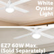 Arlec White Oyster Ceiling Fan Light - Glass Metal - Easy Fit - Stylish
