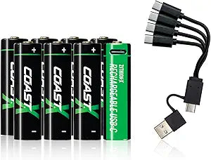 COAST ZITHION-X AA/AAA USB-C Rechargeable Lithium Batteries 8 Pack – view 2 - Auzzistore