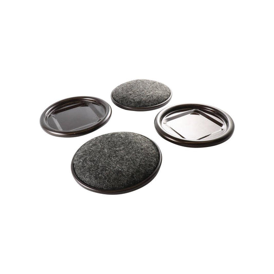 Surface Gard 60mm Brown Round Carpet Base Castor Cup 4 Pack - Auzzistore