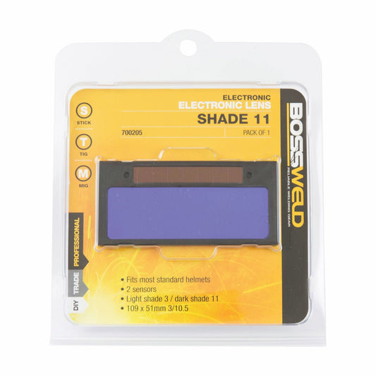 Bossweld Electronic Welding Lens - 51 x 109mm - Auto-Darkening - Solar Powered – view 2 - Auzzistore