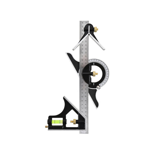 Trojan 300mm Multi Function Combination Square - Heavy-Duty Alloy Body - Stainless Steel Blade - Precision Measurement Tool – view 2 - Auzzistore