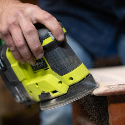 Ryobi 18V ONE+ Palm Sander Kit - 2.0Ah Battery - Compact Design - 161mm x 210mm x 250mm