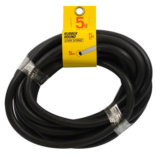 Moroday 9mm Round Rubber Sponge 5m EPDM Easy Install Black - Auzzistore
