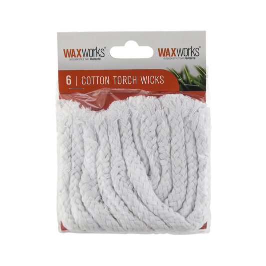 Waxworks Cotton Wicks - 6 Pack - Virgin Cotton - Outdoor Use