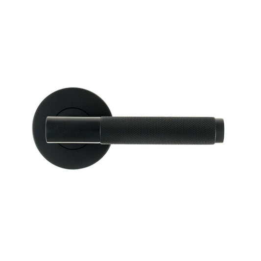 Ikonic Black Matte Knurled Passage Lever Set - 1 Pack - 1125mm x 65mm - Stylish Design - Auzzistore