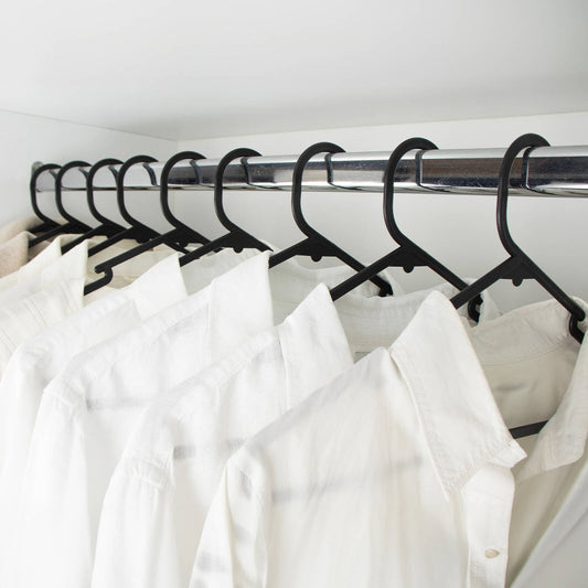 All Set Black Plastic Clothes Hanger 12 Pack - 385mm x 200mm - Anti-Slip Design – view 2