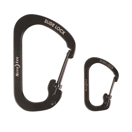 Nite Ize Carabiner Slide Lock Size 2 Black Stainless Steel Durable - Auzzistore