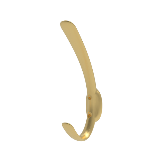 Mode Single Brushed Brass Hat Coat Hook - Durable - 18mm x 104mm x 44mm