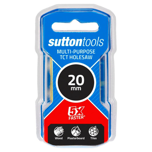 Sutton Tools 20mm Tct Multi Purpose Seamless Holesaw - Red - Auzzistore