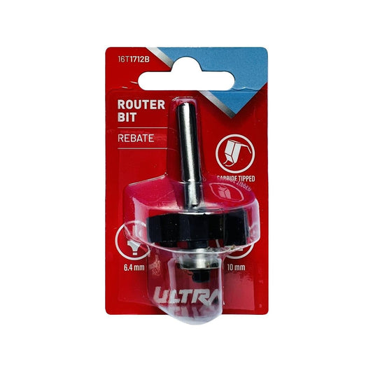 Ultra Rebate Router Bit 10mm 1/4 Inch Shaft Tungsten Carbide Durable - Auzzistore