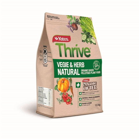 Yates Thrive Natural Vegie & Herb 1.5kg Pelletised Plant Food - Auzzistore