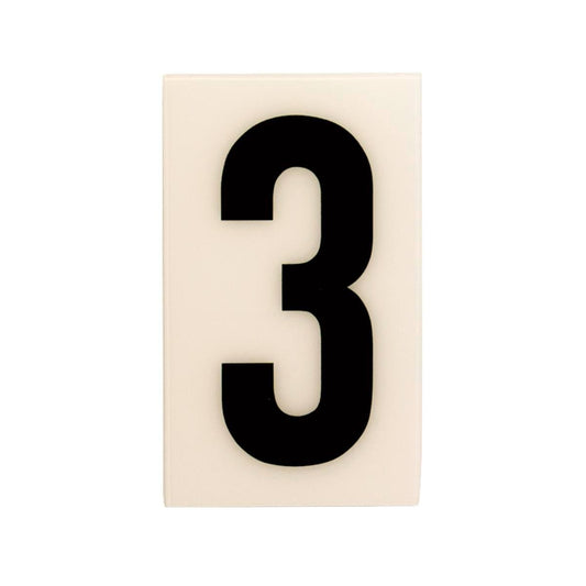 Sandleford 60mm White Self Adhesive House Number 3 - Polycarbonate - Durable - Easy Install
