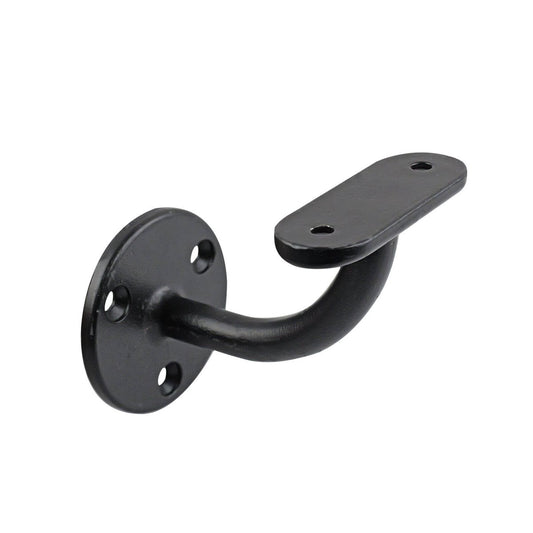 Carinya Black Flat Top Curved Handrail Bracket - 70mm x 90mm x 95mm - Auzzistore