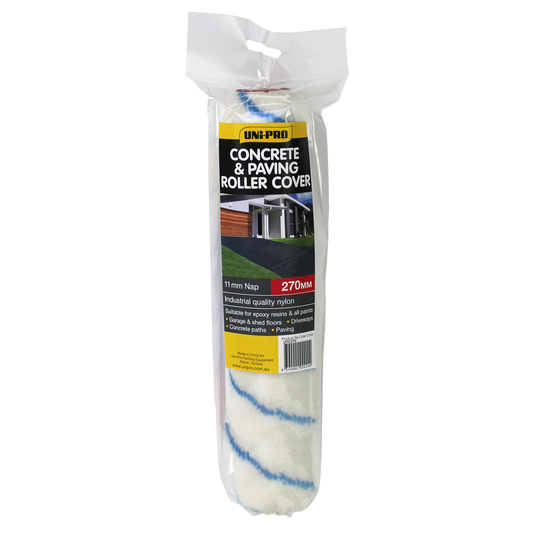 Uni Pro Concrete And Paving Roller Cover 270mm Woven Nylon 11mm Nap – view 2 - Auzzistore
