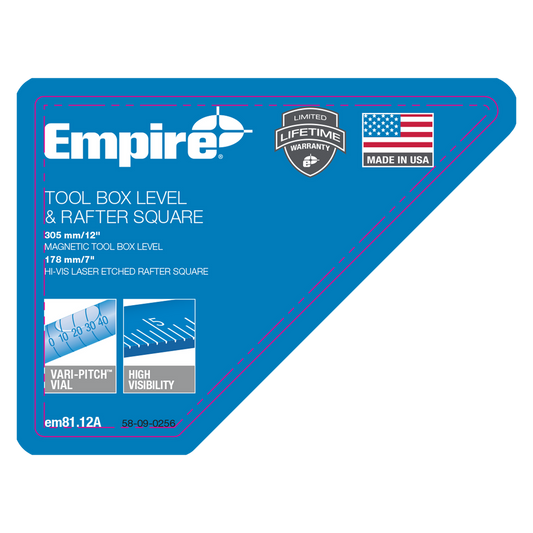 Empire True Blue Torpedo Level and Rafter Square Set - 305mm - Magnetic - Accurate Measuring – view 2 - Auzzistore
