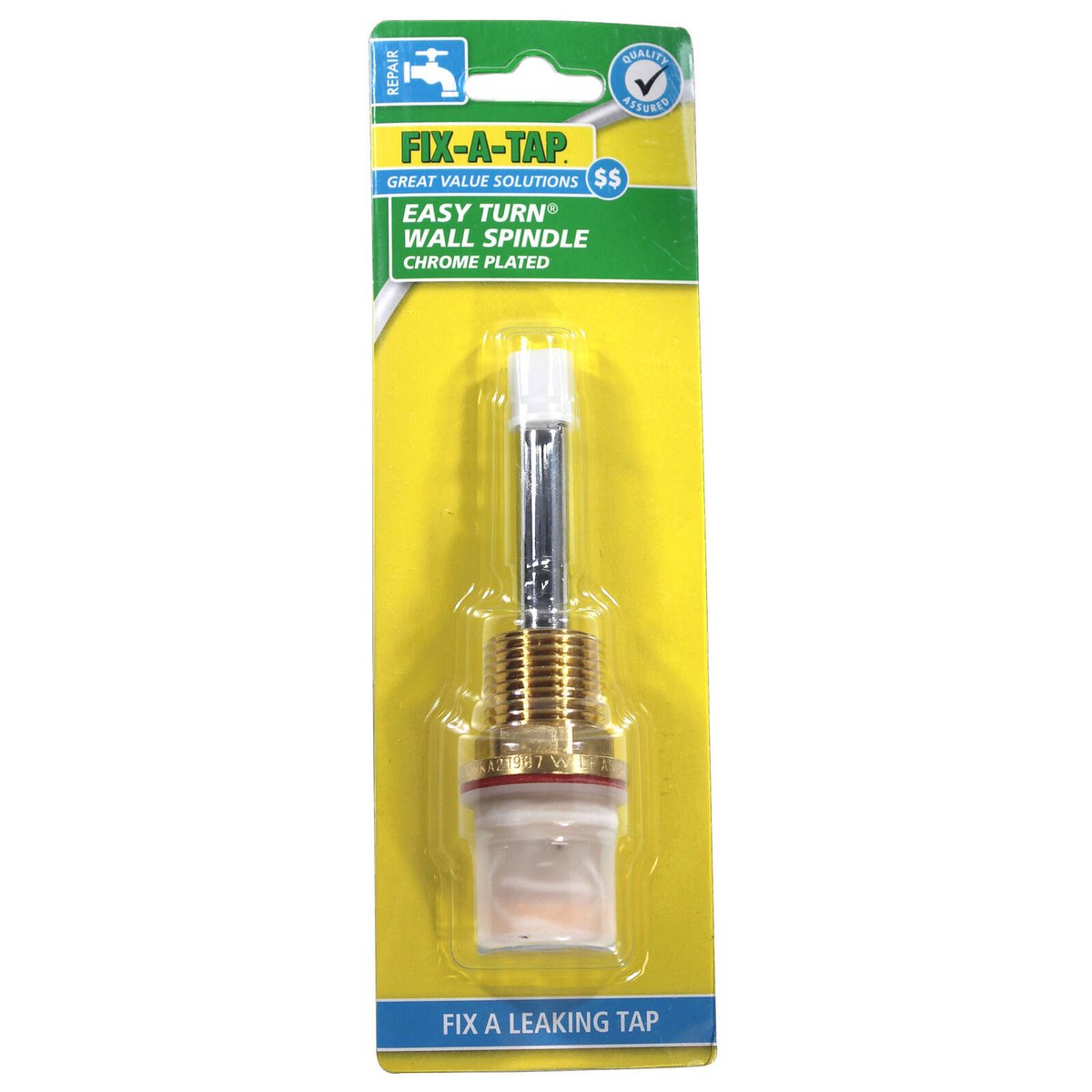 Fix a Tap 85mm Chrome Easy Turn Wall Spindle - Lead-Free Brass - Drip-Free Seal