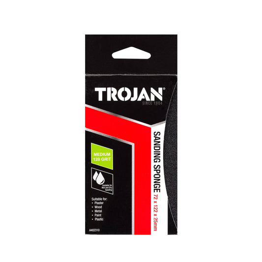 Trojan Jumbo Sanding Sponge - 76mm x 127mm - Foam - Wet or Dry Use - Auzzistore