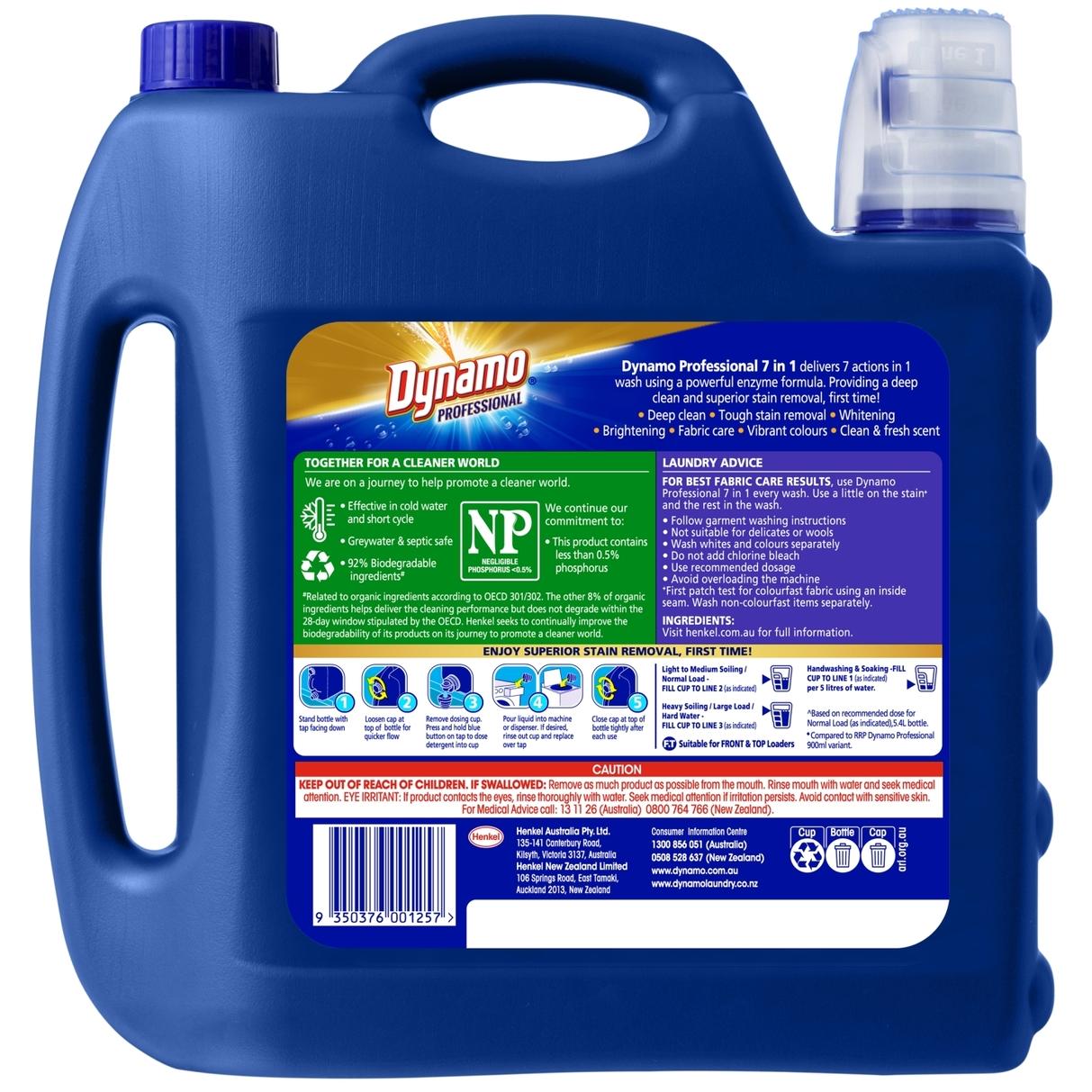 Dynamo 5.4L Professional 7 in 1 Liquid Laundry Detergent