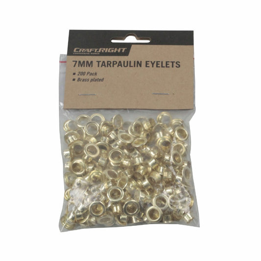 Craftright 7mm Eyelets 200 Pack - Brass Plated Steel - Gold – view 2 - Auzzistore