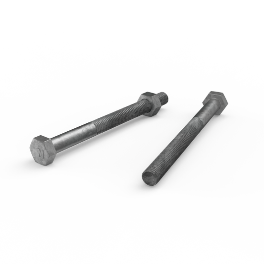 Zenith Hot Dip Galvanised Hex Head Bolts M10 x 120mm 4.6 Grade Steel - Auzzistore