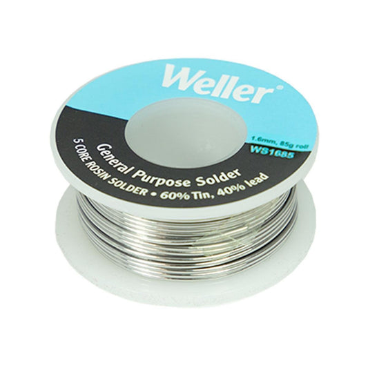 Weller 1.6mm 60/40 Rosin Core Solder 85g - General Purpose Soldering Wire - Auzzistore