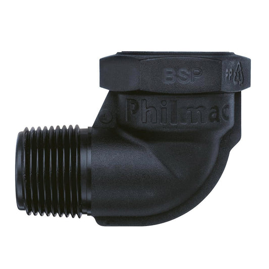 Philmac BSP Threaded Elbow 1 Inch Polypropylene 90 Degree Connection - Auzzistore