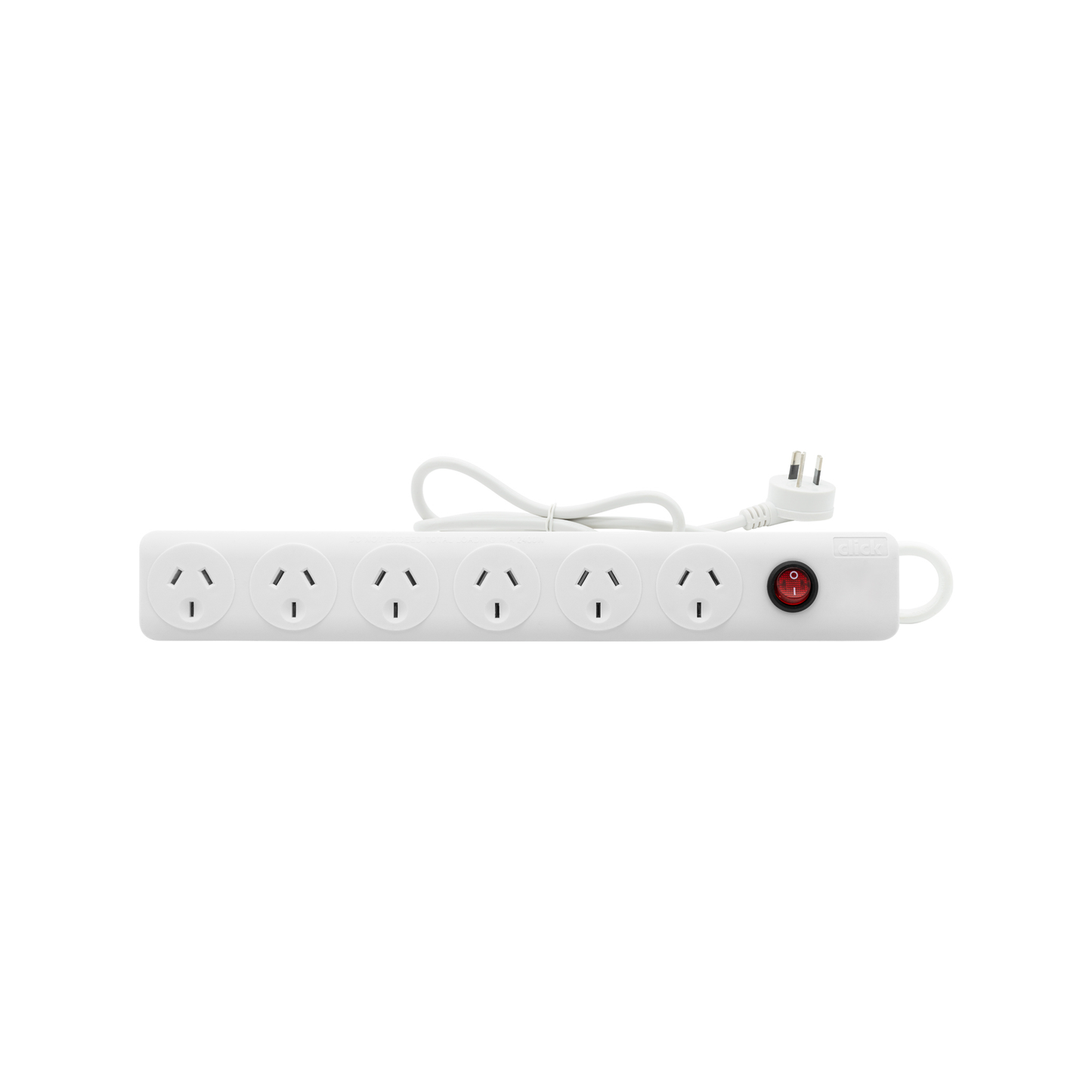 Click White 6 Outlet Powerboard With Master Switch