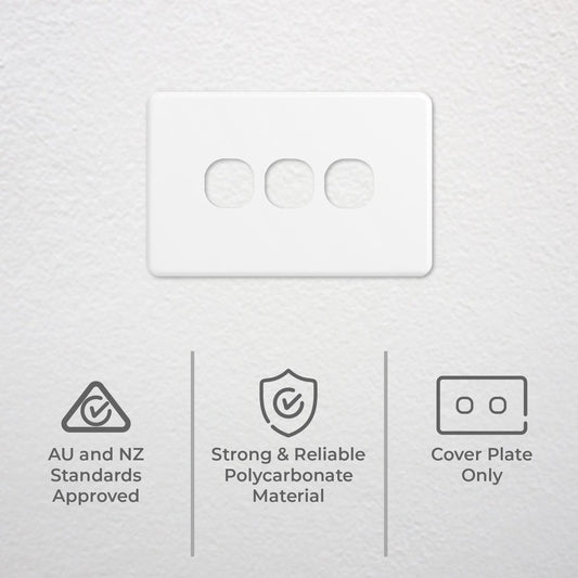 Deta Three Gang Grid Plate - 77mm x 30mm - Polycarbonate - Indoor Use – view 2 - Auzzistore