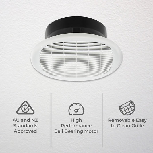 Deta 250mm Exhaust Fan - Energy Efficient - Plastic - Low Noise – view 2 - Auzzistore