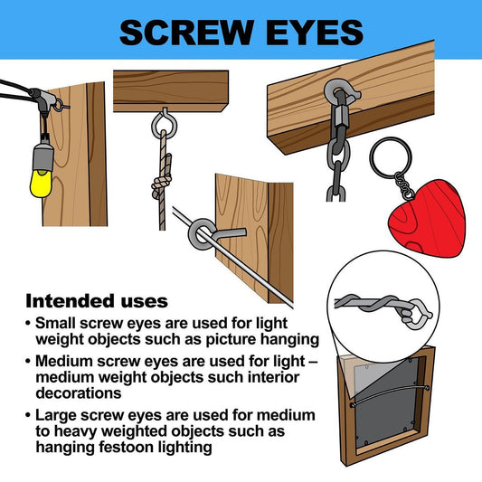 Everhang Screw Eye Hooks - 8mm - Brass Plated - 25 Pack – view 2