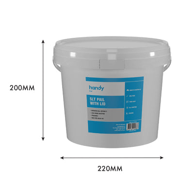 Handy 5L Pail Bucket - Plastic - Leak Proof - Food Grade - Durable