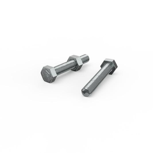 Zenith M8 x 50mm Zinc Plated Hex Head Bolts and Nuts - 2 Pack - Durable Fasteners - Auzzistore
