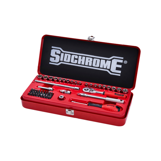 Sidchrome 53 Piece 1/4" Drive Socket Set - Chrome Vanadium Alloy - Durable - Auzzistore