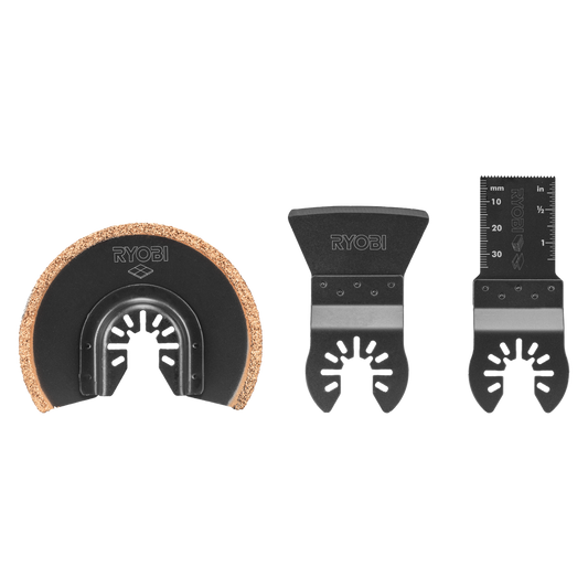 Ryobi 3 Piece Multi Tool Tile Blade Set - 91mm Grout Removal Blade - Versatile Cutting – view 3 - Auzzistore