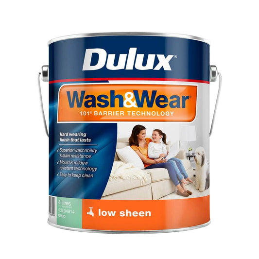 Dulux Wash Wear Low Sheen Interior Paint Deep 4L - 4L - Washable, Stain Resistant - Auzzistore