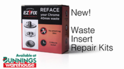 Ezyfix 50mm Chrome Retrofit Waste Insert - Brass - Easy Install - Durable