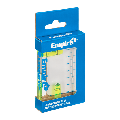 Empire Pocket Level - 96mm Clear Acrylic - Durable - Accurate Measurement