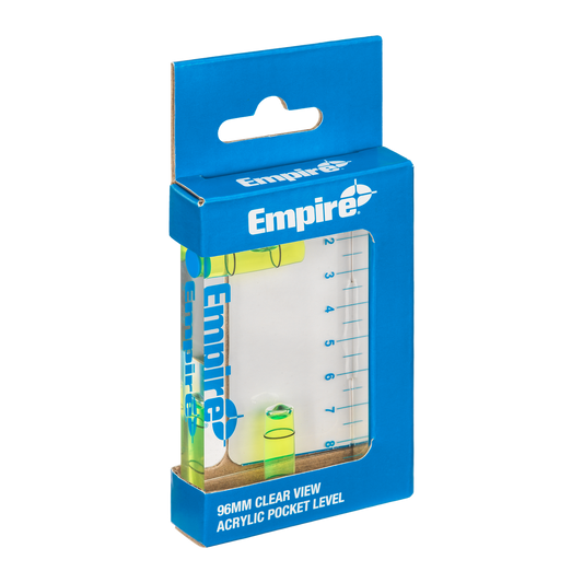 Empire Pocket Level - 96mm Clear Acrylic - Durable - Accurate Measurement