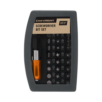 Craftright 32 Piece Screwdriver Bit Set - Chrome Vanadium Steel - Durable