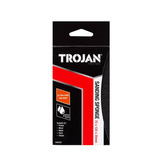 Trojan Jumbo Sanding Sponge - 76 x 127 x 25mm - Foam - Wet or Dry Use - Auzzistore