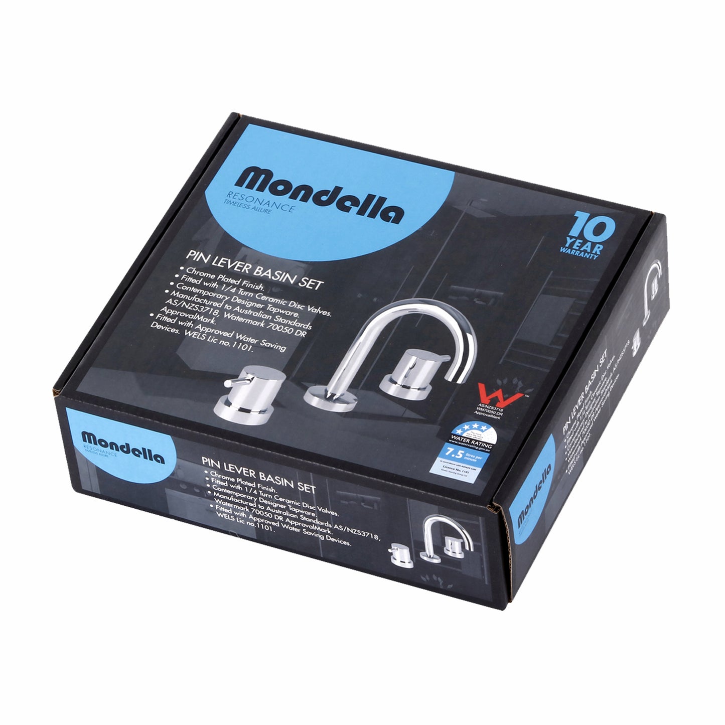 Mondella Chrome Resonance Pin Lever Basin Set Wels 4 Star 7 5l Min Chrome