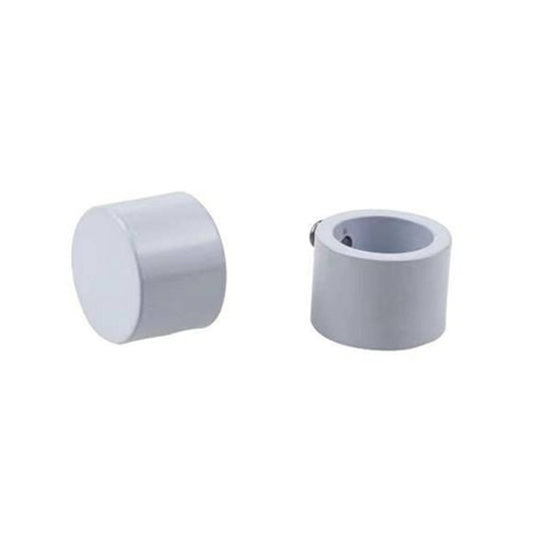 Pillar Curtain Rod Finial - 25mm - Aluminium - Gloss White - Auzzistore