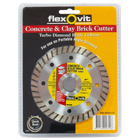Flexovit Concrete & Clay Brick Cutter - 115mm - Metal - Fast Cutting - Auzzistore