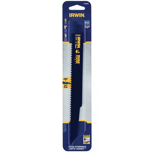Irwin Reciprocating Saw Blade - 229mm - Bi-Metal - Demolition 5 Pack