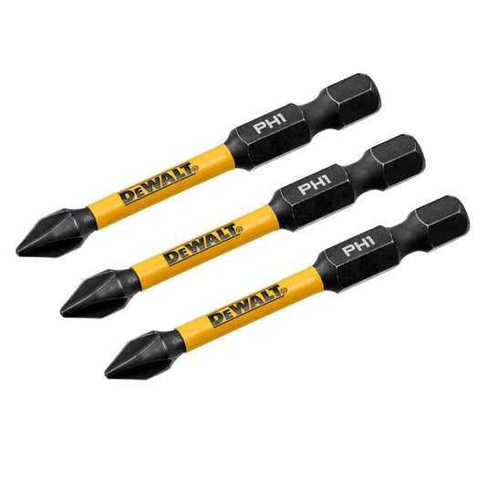 Dewalt 57mm PH1 Flextorq Screwdriver Bit - 3 Pack - Impact Resistant – view 2 - Auzzistore