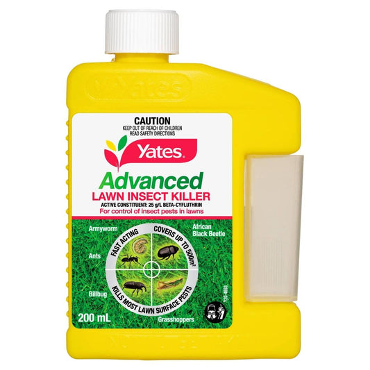 Yates Advanced Lawn Insect Killer 200ml - Controls Grubs, Ants, Grasshoppers